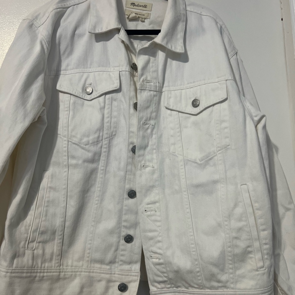 Madewell Classic White Denim Jacket Oversized Trucker